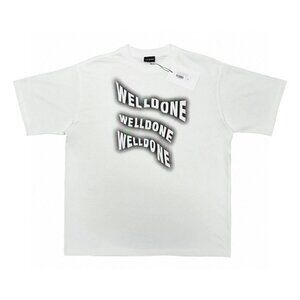 We11done Phantom Letter Print White Short Sleeve